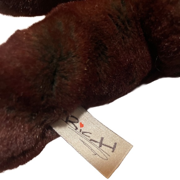 Color RICH Plush Collector Teddy Bear with Bow and Brown eyes SO Cute! - Picture 9 of 12